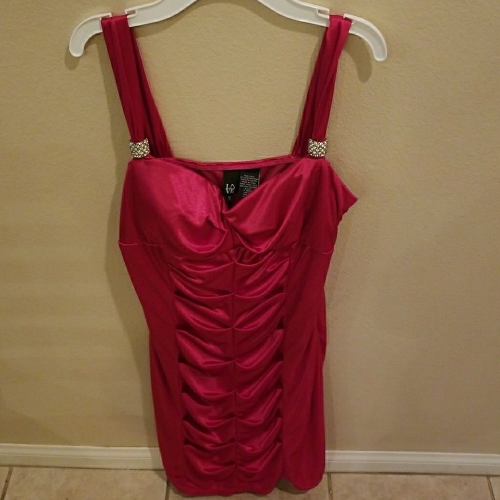 Final offer! Worn once! Hot pink shimmer dress